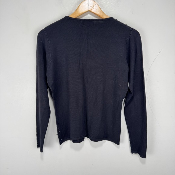 Bonnie and Bill by Holly Beaded Blouse Shirt Top Women Small Black Sequins VTG - Picture 2 of 9